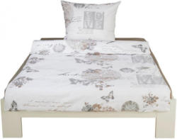 Baumwoll Bettwäsche Fleur beige 135 x 200 cm