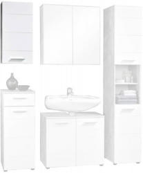 Hängeschrank Stockholm Beton-Optik/weiß Hochglanz ca. 35 x 71 x 23 cm