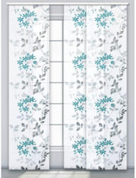 Schiebevorhang Fleur, grau-türkis, ca. 60 x 245 cm