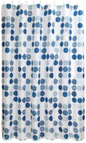 Duschvorhang weiß/blau 180 x 200 cm