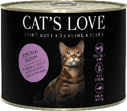 CAT'S LOVE Nassfutter für Katzen, Adult, Fisch & Huhn mit Petersilie & Lachsöl