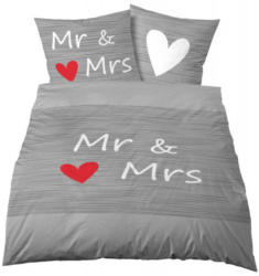 Microfaser Bettwäsche Mr. & Mrs. grau
