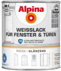 Alpina-Weisslack 2in1 für Fenster und Türen weiß glänzend 750 ml