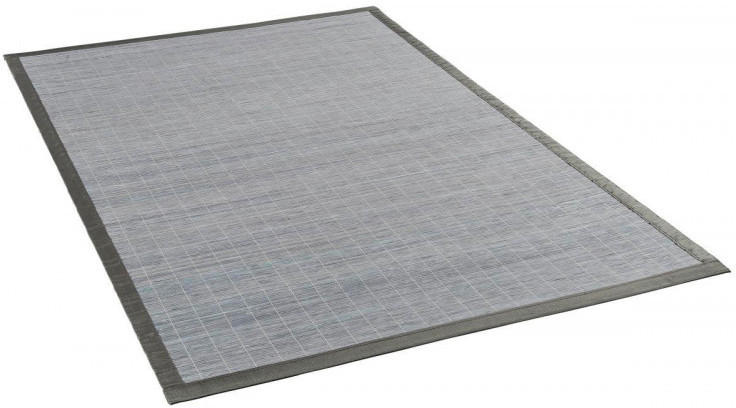 Bambusteppich mit Bordüre ca. 70 x 130 cm grau