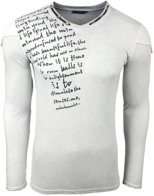 Rusty Neal Langarmshirt mit coolem Schulterbesatz