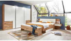 Schwebetürenschrank Level 36A Plankeneiche Nachbildung/weiß 300 cm