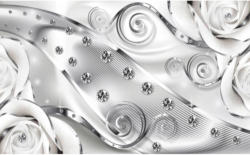 Fototapete Ornament-Rosen-Diamanten
