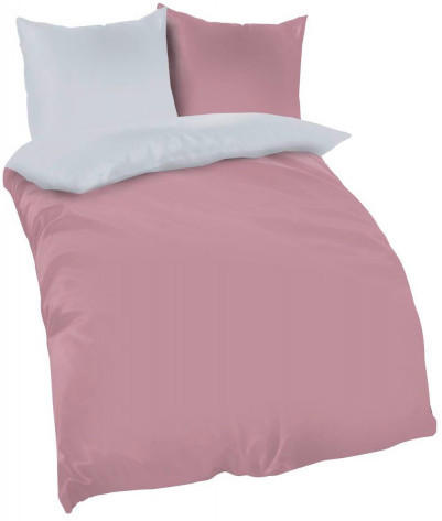 Microfaser Wendebettwäsche rosa / grau