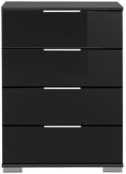 Nachtkonsole Easy Plus C graphit/ Absetzung Glas schwarz