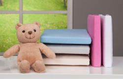 Baby-Frottee-Spannbetttuch "grau" 70 x 140 cm