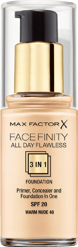 Max Factor Make-up ALL DAY FLAWLESS 3 in 1 FOUNDATION Warm Nude 48
