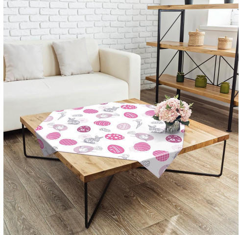 Mitteldecke Ostern rosa 80 x 80 cm