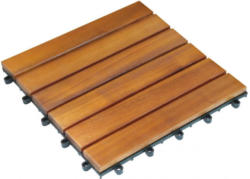 Holz-Terrassenfliese, 10-er Pack, Akazie, ca. 30 x 30 x 2,3 cm