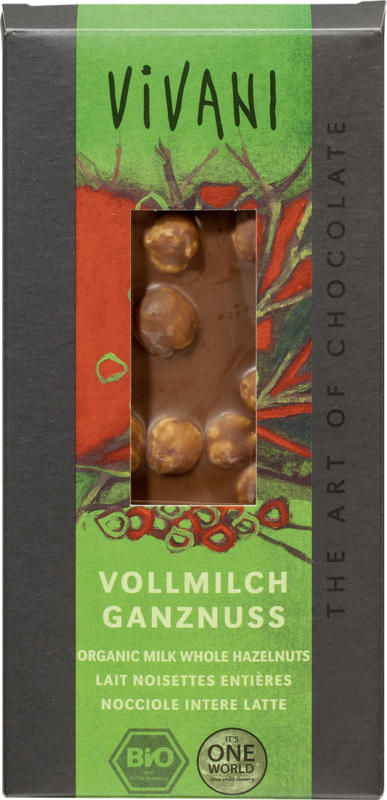 Vollmilch mit ganzen Nüssen