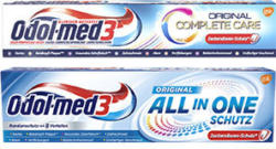 Odol-med3 Zahncreme All in one Schutz oder White&Shine, Samtweiss oder Complete Care, versch. Sorten, jede 75-ml-Packung