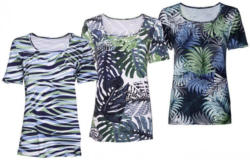 Damen-T-Shirt mit Blatt-Muster