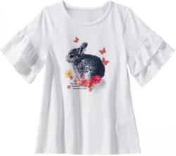 Mädchen T-Shirt mit Hasen-Frontaufdruck