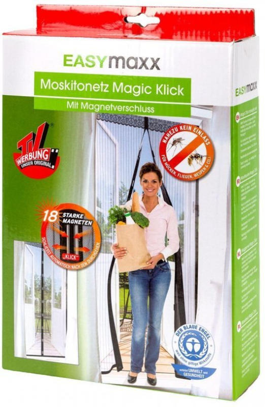 EASYmaxx Magic Klick-Moskitonetz mit Magnetverschluss, ca. 90x210cm