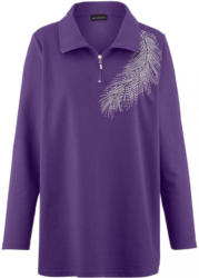 m. collection Sweatshirt mit hochschließbarem Troyerkragen
