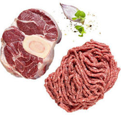 Rinderhackfleisch oder Rinderbeinscheibe je 1 kg