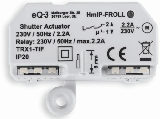 Homematic IP Rollladenaktor – Unterputz grau