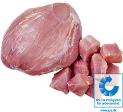 Frischer Gourmet Schweinebraten oder Schweinegulasch aus dem Schinken, je 1 kg