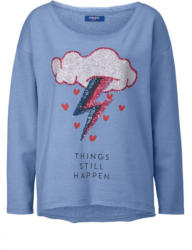 Conleys Blue Sweatshirt mit Paillettenapplikation