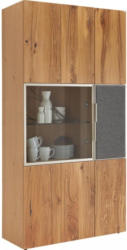 Vitrine In Furniert, Mehrschichtige Massivholzplatte (Tischlerplatte) Altholz, Eiche Grau, Eichefarben