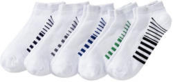 Herren-Sneaker-Socken mit gestreifter Sohle,5er Pack