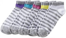 Damen-Sneaker-Socken mit Kontraststreifen, 5er Pack