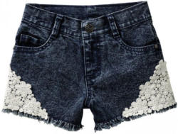 Mädchen-Jeans-Shorts mit Spitzenverzierung