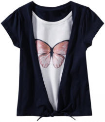 Mädchen T-Shirt mit Schmetterlings-Aufdruck in 2-in-1-Optik