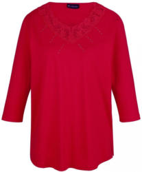 m. collection Shirt mit Spitze am Ausschnitt