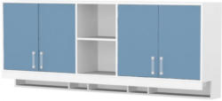 Hängeschrank 23, Farbe: Weiß / Blau - Abmessungen: 82 x 209 x 37 cm (H x B x T)