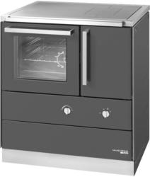 Haas+Sohn Herd HSDZ 75.5 - anthrazit Email, Stahlkochplatte, Backrohr und Rauchrohranschluss oben und links