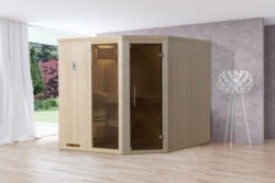 EL-Ecksauna KASALA 2 - Variante:Trend Plus BioS, Ofen:7,5 kW BioAktiv-Ofen, Steuerung:inklusive, Außenmaße (BxTXH):194 x 144 x 199 cm