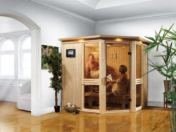 Karibu Sauna Emilia 1 - Ausführung: Dachkranzmodell, Ofen: 9 kW, Steuerung: extern