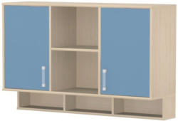 Kinderzimmer - Hängeschrank Benjamin 24, Farbe: Esche / Blau - Abmessungen: 82 x 128 x 37 cm (H x B x T)