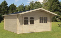Gartenhaus G75 inkl. Fußboden - 58 mm Blockbohlenhaus, Grundfläche: 23,00 m², Satteldach