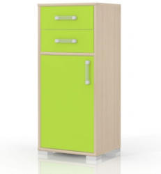 Kinderzimmer - Kommode Benjamin 22, Farbe: Esche / Grün - Abmessungen: 102 x 44 x 37 cm (H x B x T)