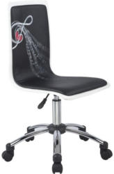 Drehstuhl Tamest 32, Farbe: Schwarz / Rot / Weiß - Abmessungen: 83 - 93 x 42 x 50 cm (H x B x T)