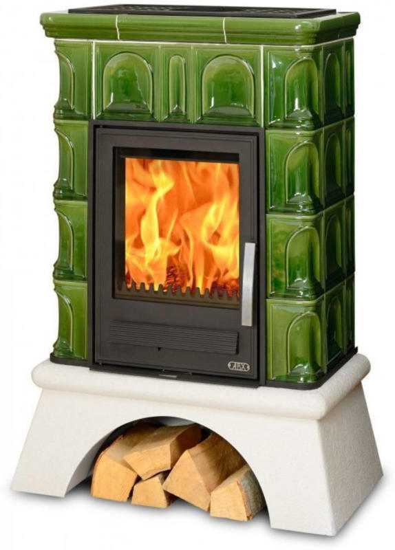 wogibtswas.at - Kaminofen Britania - Kachelfarbe: Grün / Sockelfarbe