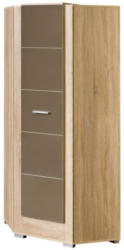 Drehtürenschrank / Kleiderschrank Arowana 07, Farbe: Eiche / Latte Matt - Abmessungen: 198 x 82 x 82 cm (H x B x T)