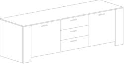 Kommode Naousa - Abmessungen: 230 x 89 x 50 cm (B x H x T)