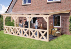 Brüstung mit Andreaskreuzen für Terrassenüberdachung/-Pergola, naturbelassen