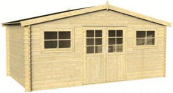 Gartenhaus Ulmus U17 naturbelassen - 28 mm Blockbohlenhaus, Grundfläche: 17,40 m², Satteldach