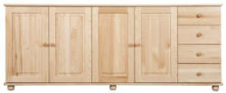 Kommode 266 Kiefer Vollholz massiv natur - Abmessung 200 x 80 x 50 cm (B x H x T)