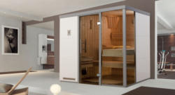 Designsauna Gr. 2 R Bianco OS, Außenmaße (B x T x H): 221 x 219 x 206 cm