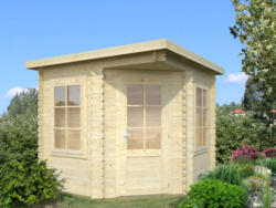 Gartenhaus Sorbus S6 inkl. Fußboden, naturbelassen - 28 mm Blockbohlenhaus, Grundfläche: 4,50 m², Flachdach