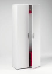 Schlafzimmer - Drehtürenschrank / Kleiderschrank Pibor 10, Farbe: Weiß - Abmessungen: 175 x 68 x 34 cm (H x B x T)
